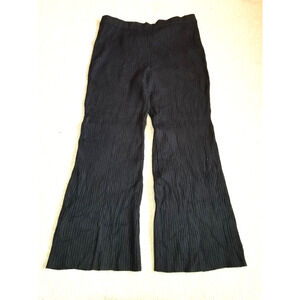 NWOT Womens Pants-WYNNE LAYERS-black ribbed knit pull on wide leg lagenlook-1X